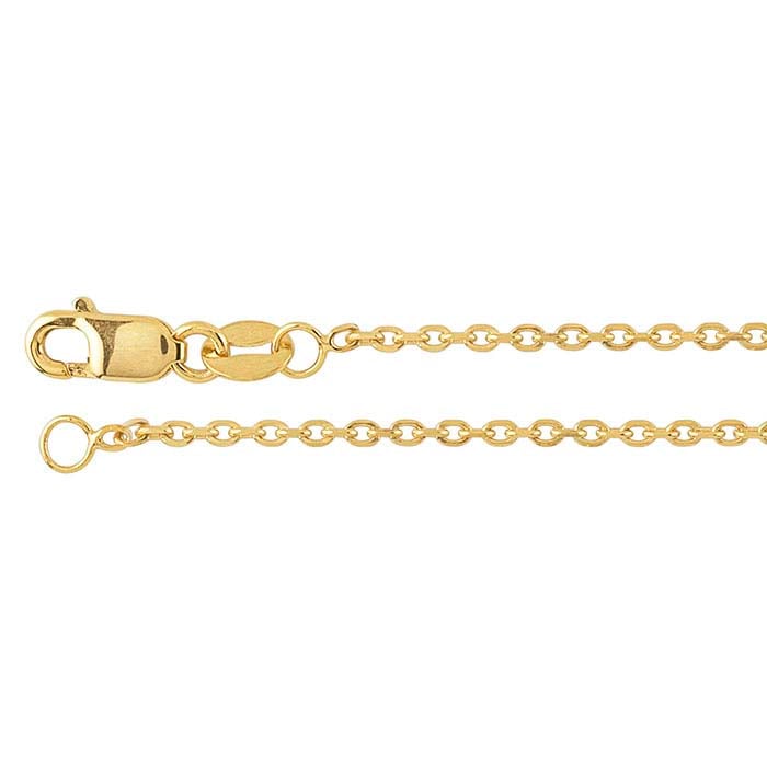 14k 1.3mm Beveled Cable Chain