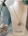Nantucket Beach Stone Necklace, 14k