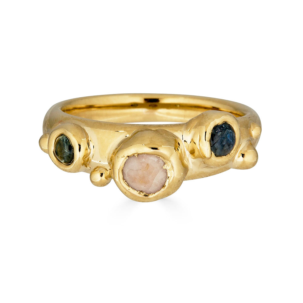 Encrusted Treasure Ring, 14k