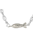 Fish Link Mariner Necklace, Silver