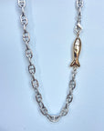 Fish Link Mariner Necklace, Brass