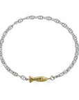 Fish Link Mariner Necklace, Brass