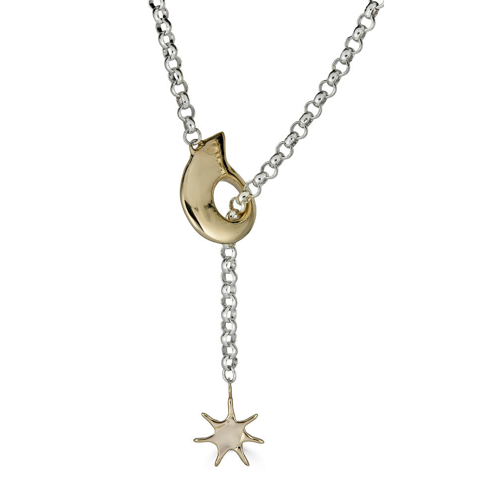 Nautilus Drop Necklace with Sun