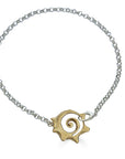 Sliced Shell Link Necklace, Brass