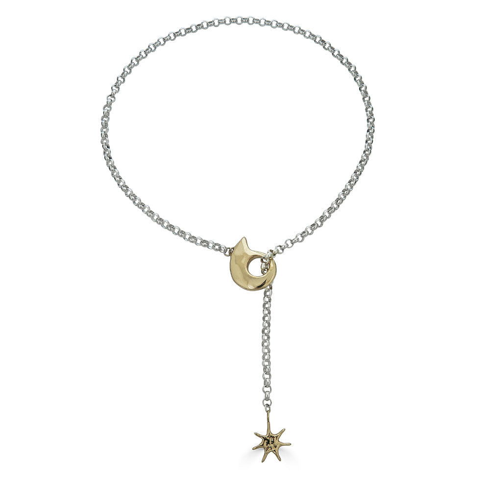 Nautilus Drop Necklace with Sun