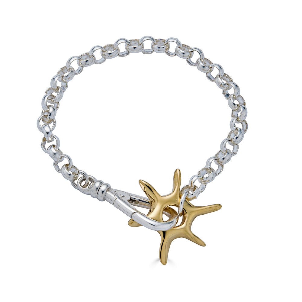 Sun Carabiner Bracelet, Brass