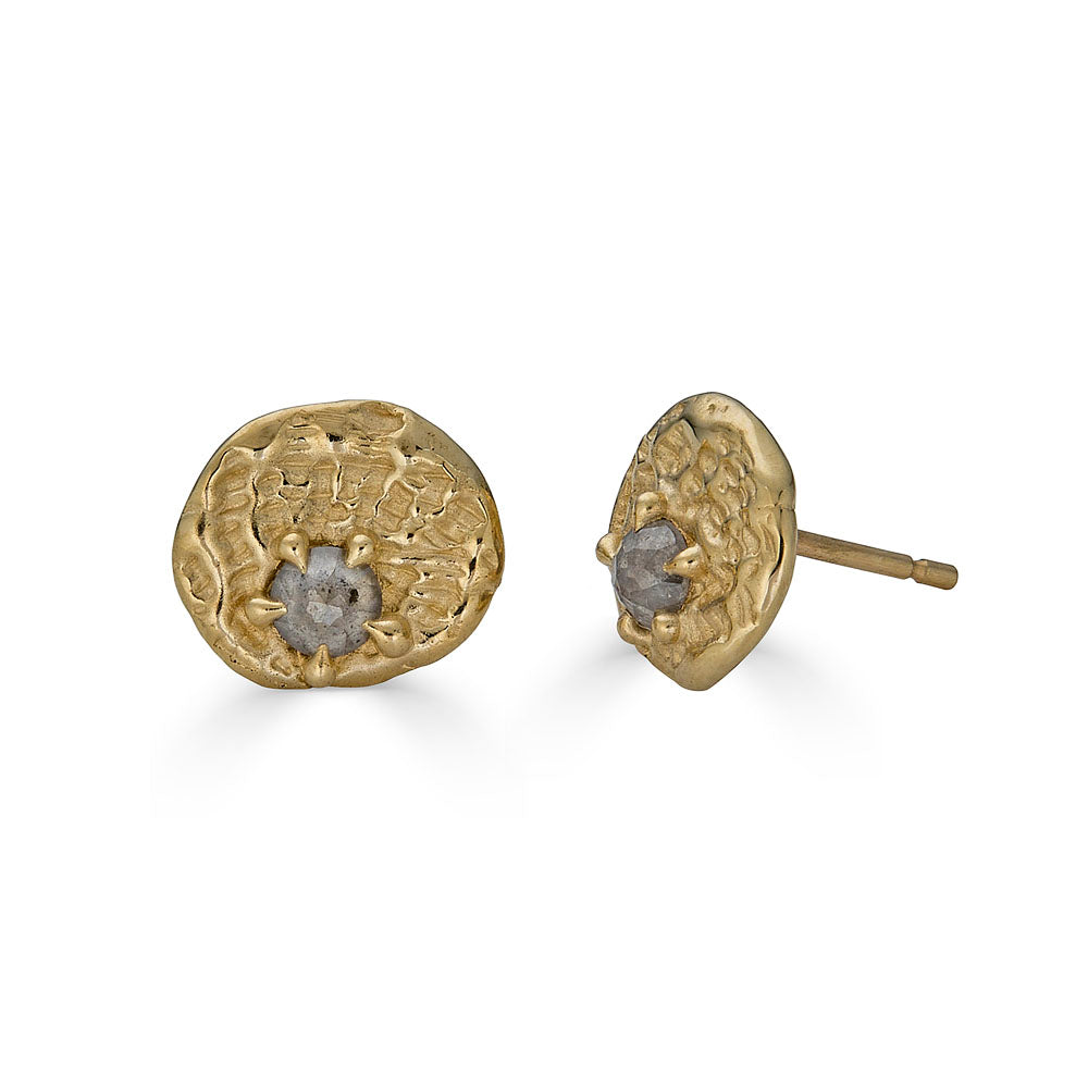Sea Impression Studs, 14k