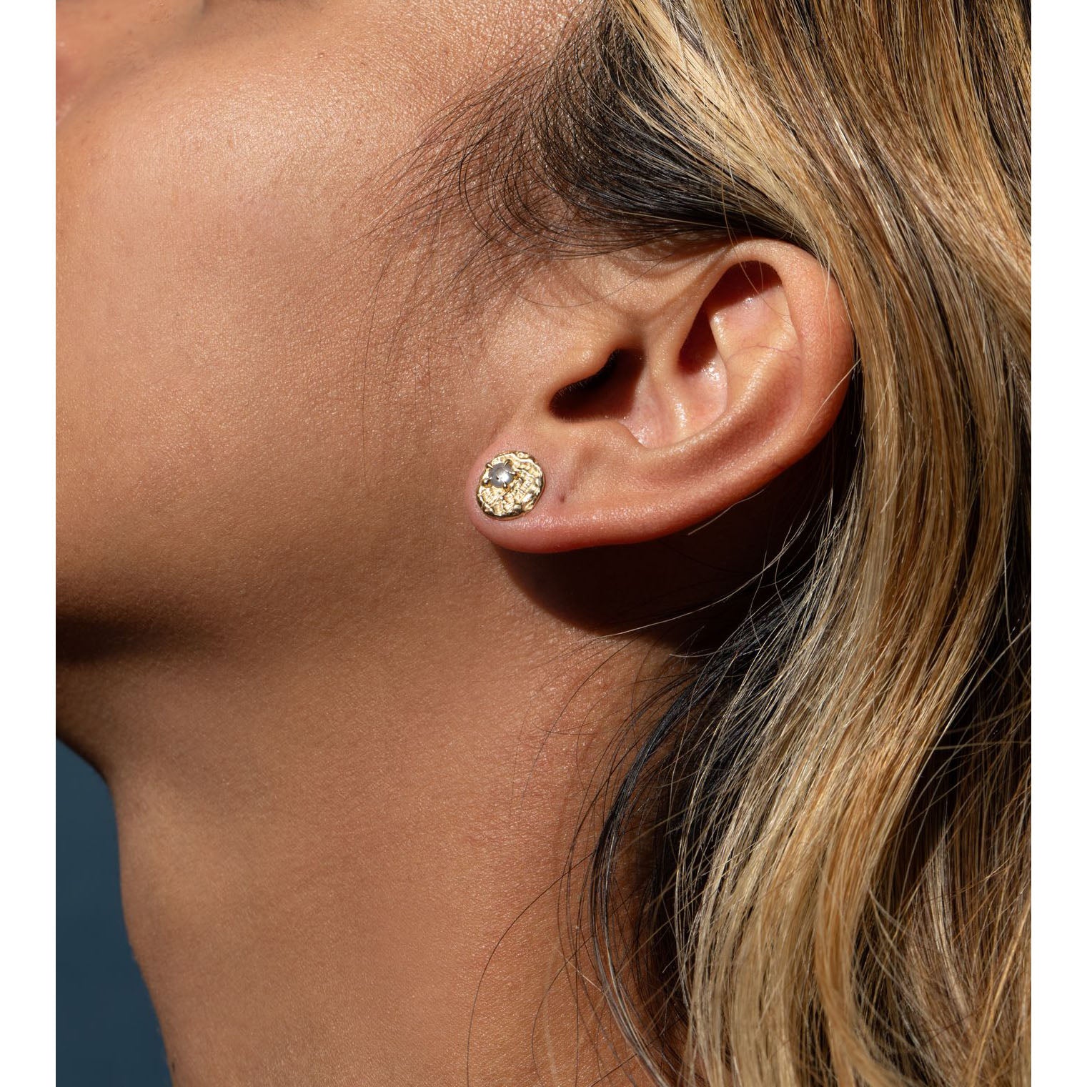 Sea Impression Studs, 14k