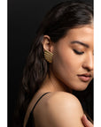 Sea Shard Large Earrings, Brass
