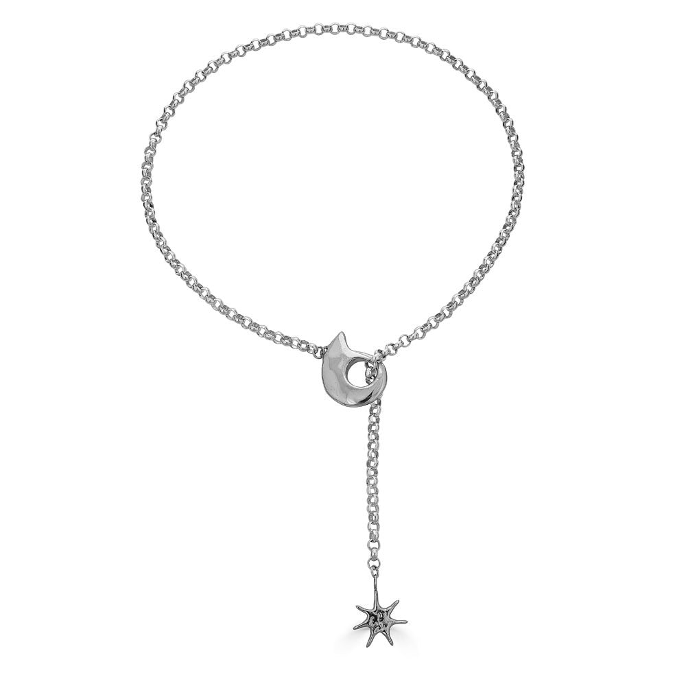 Nautilus Drop Necklace with Sun