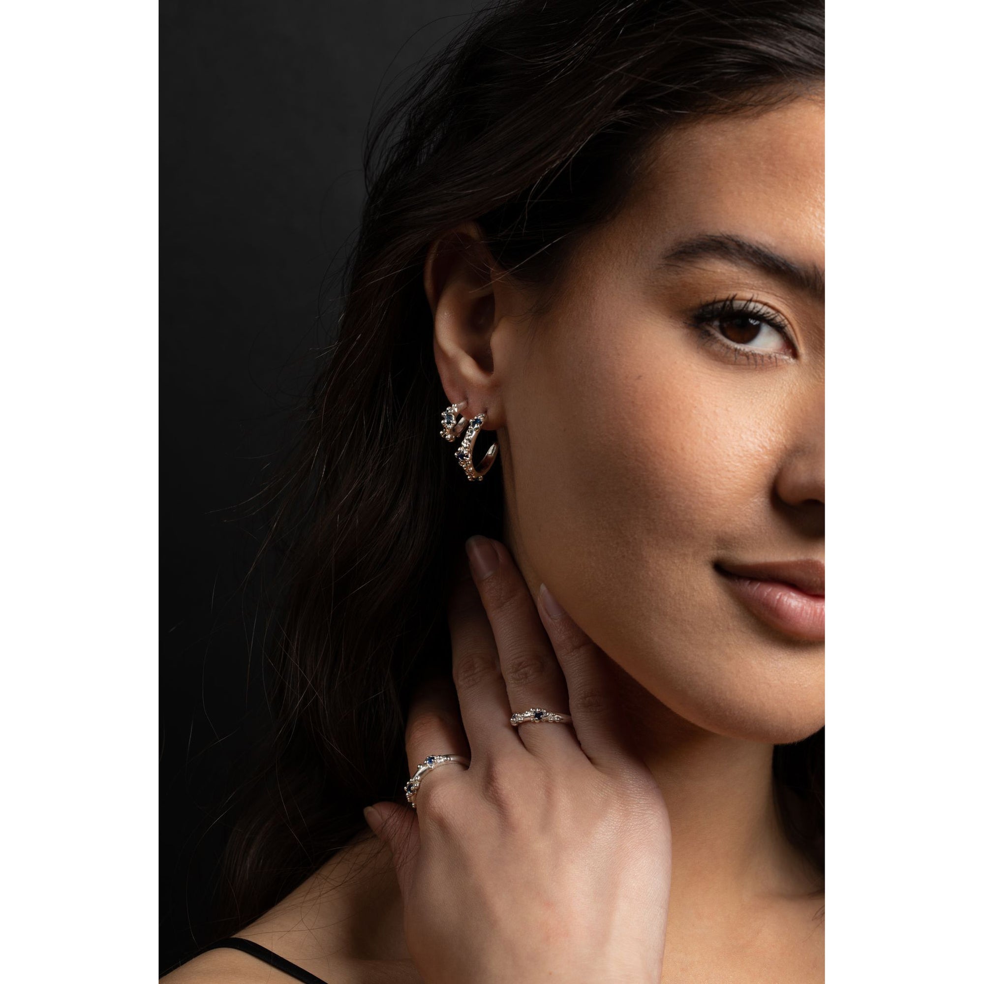 Sapphire Froth Ring, Silver