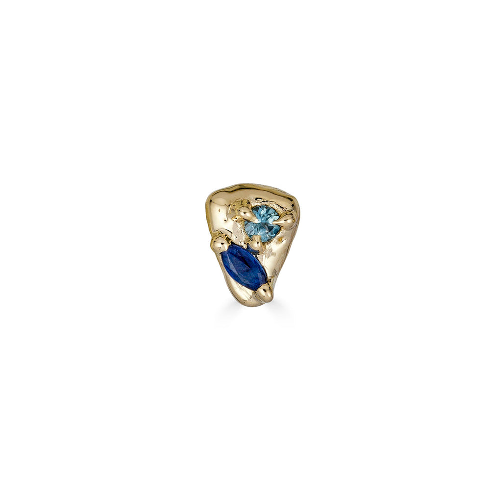 Sapphire Mix + Match Stud, 14k
