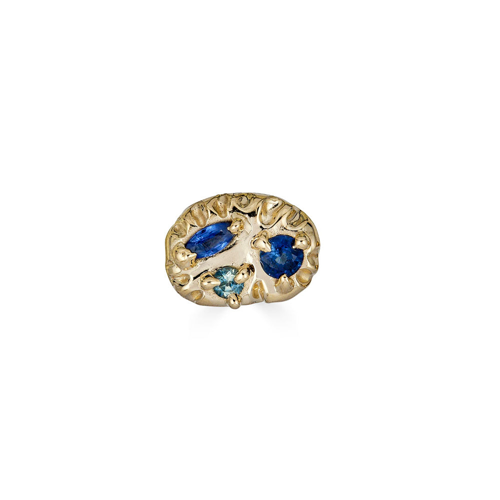 Sapphire Mix + Match Stud, 14k