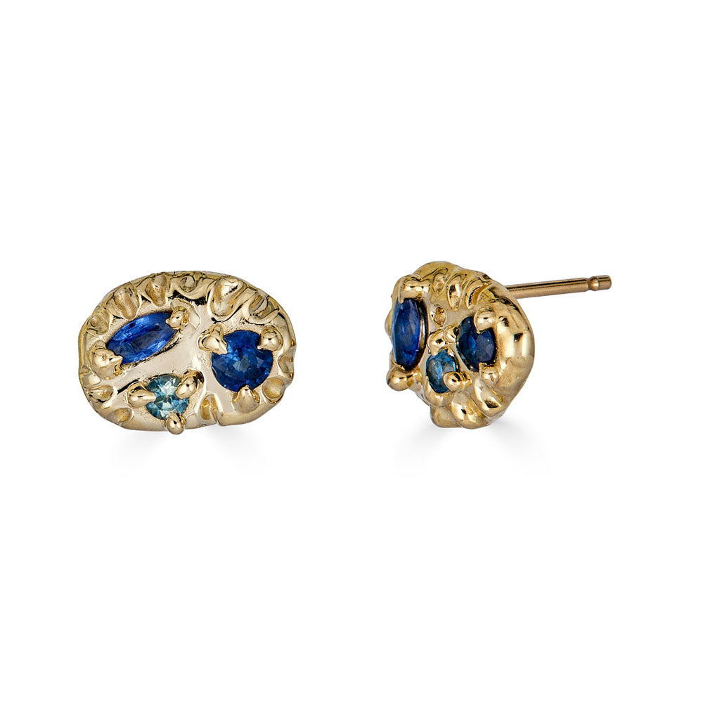 Sapphire Mix + Match Stud, 14k