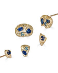 Sapphire Mix + Match Stud, 14k