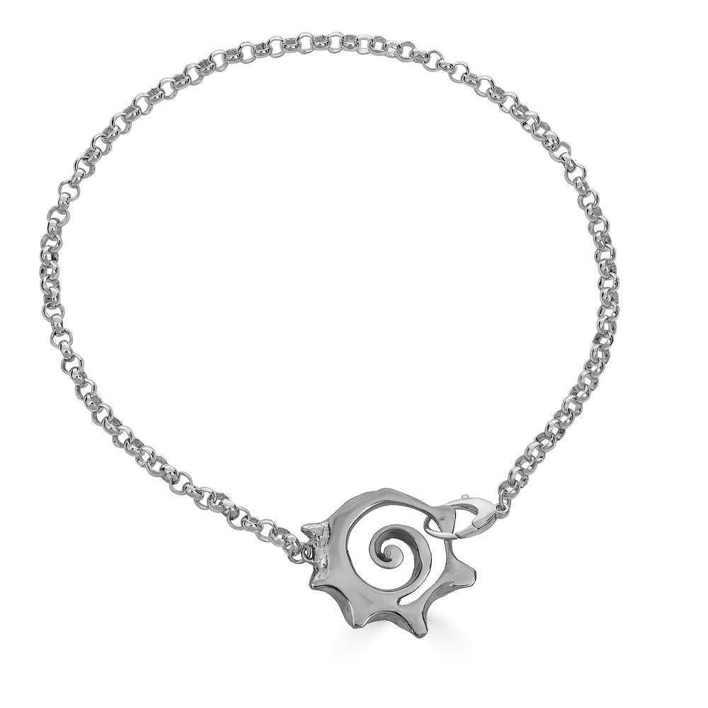 Sliced Shell Link Necklace, Silver