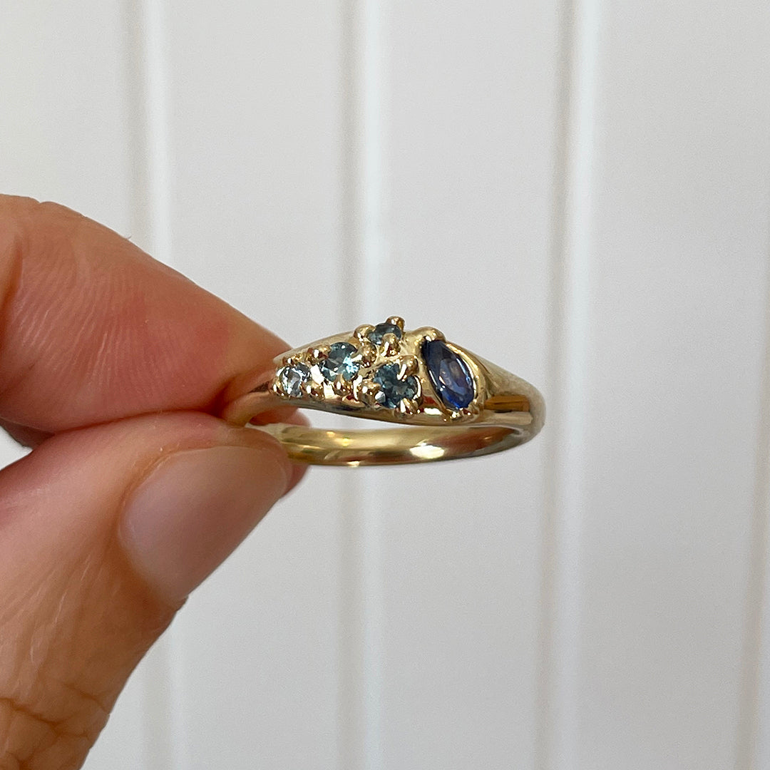 Azure Tide Ring, 14k