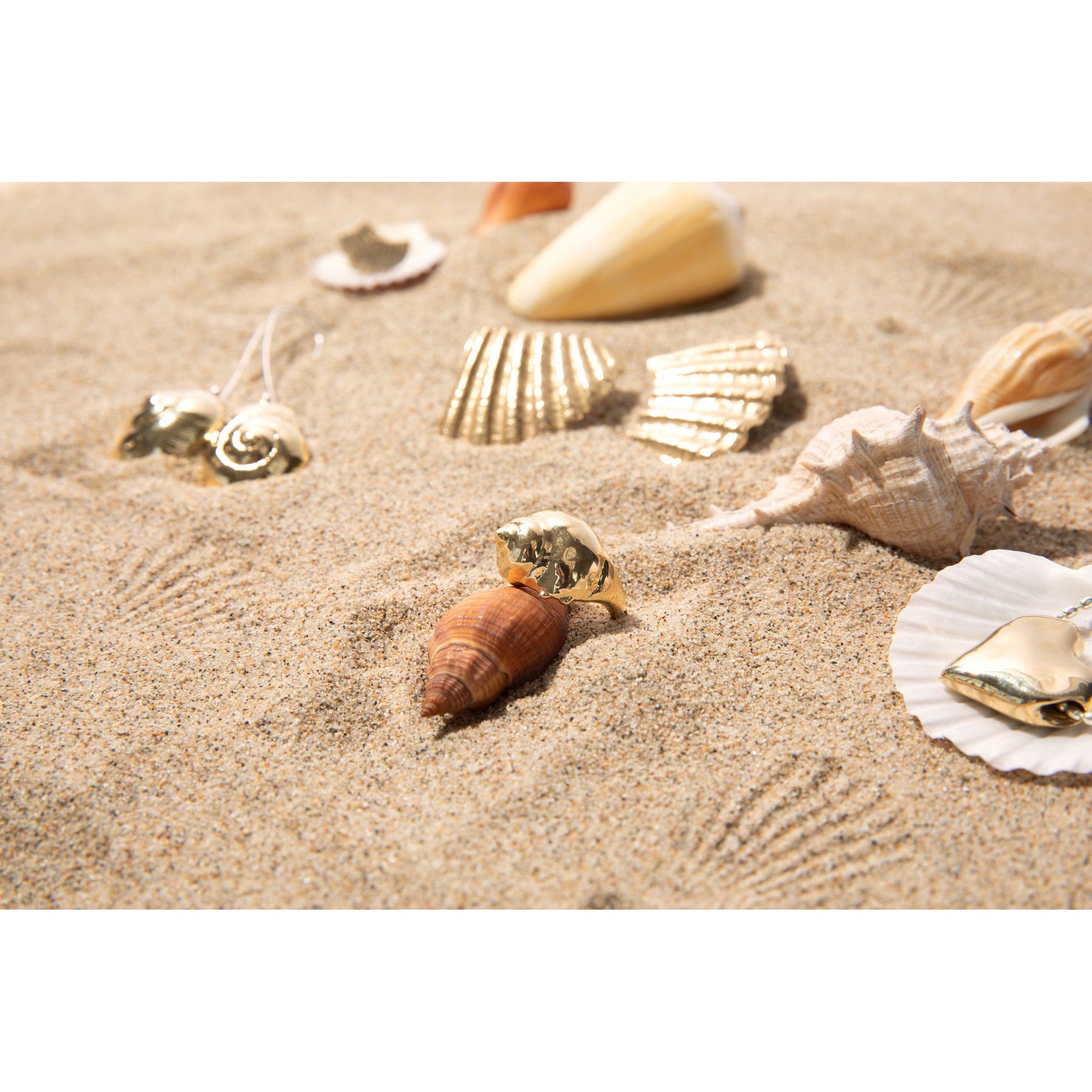 Sea Shard Large Earrings, Brass