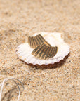 Tiny Scallop Shard Studs, 14k