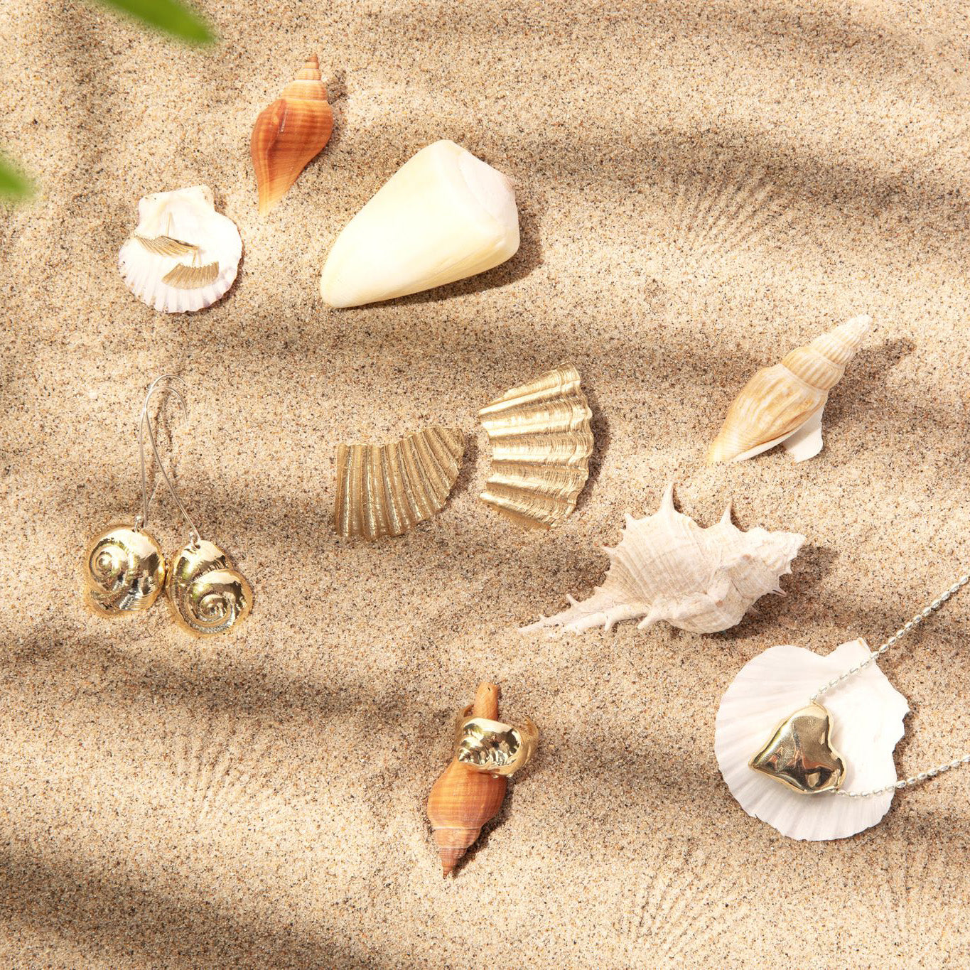 Sea Shard Large Earrings, Brass