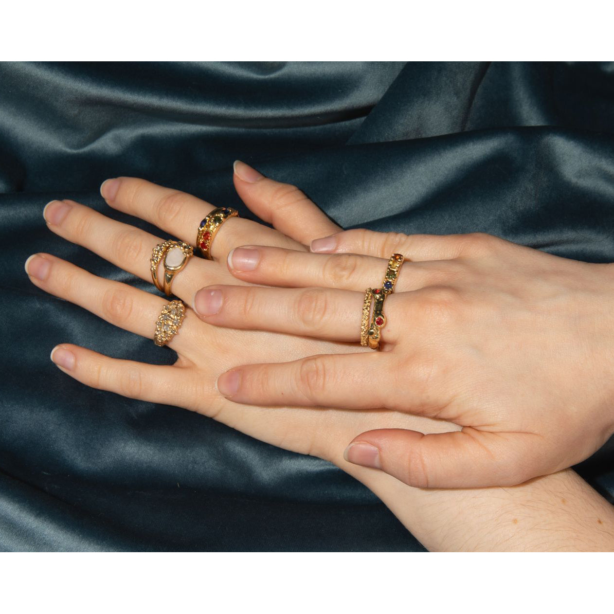 Sapphire Barnacle Band, 14k