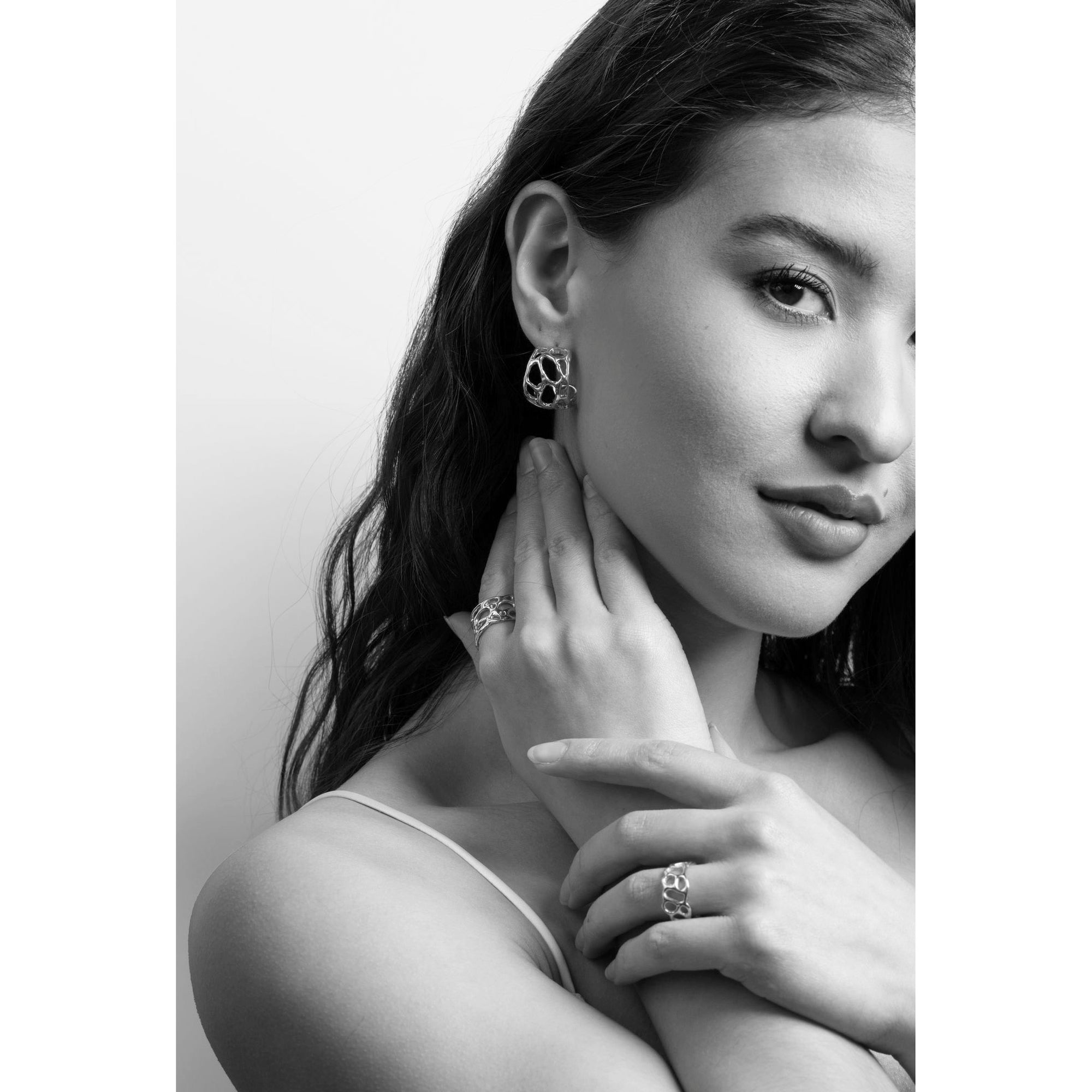 X Wide Morel Ring, Silver