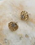 Sea Impression Studs, 14k