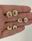 Sea Impression Studs, 14k