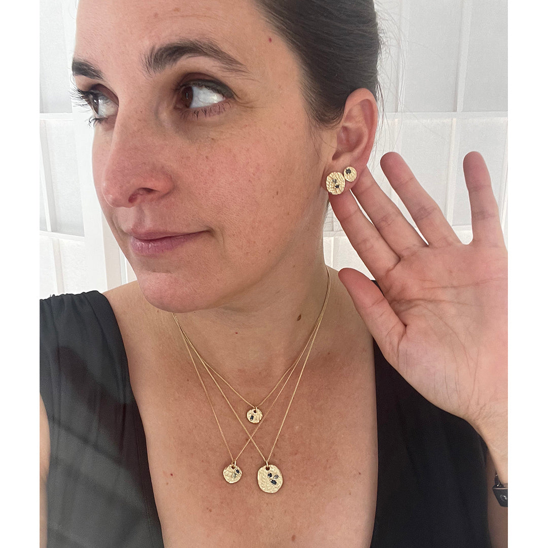 Sea Impression Studs, 14k