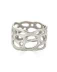 X Wide Morel Ring, Silver