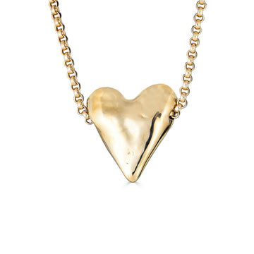 brass heart necklace