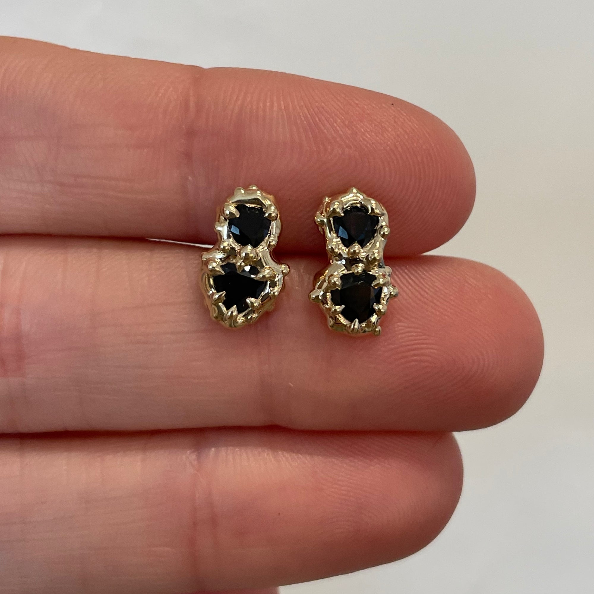 Sapphire Duo Stud, 14k