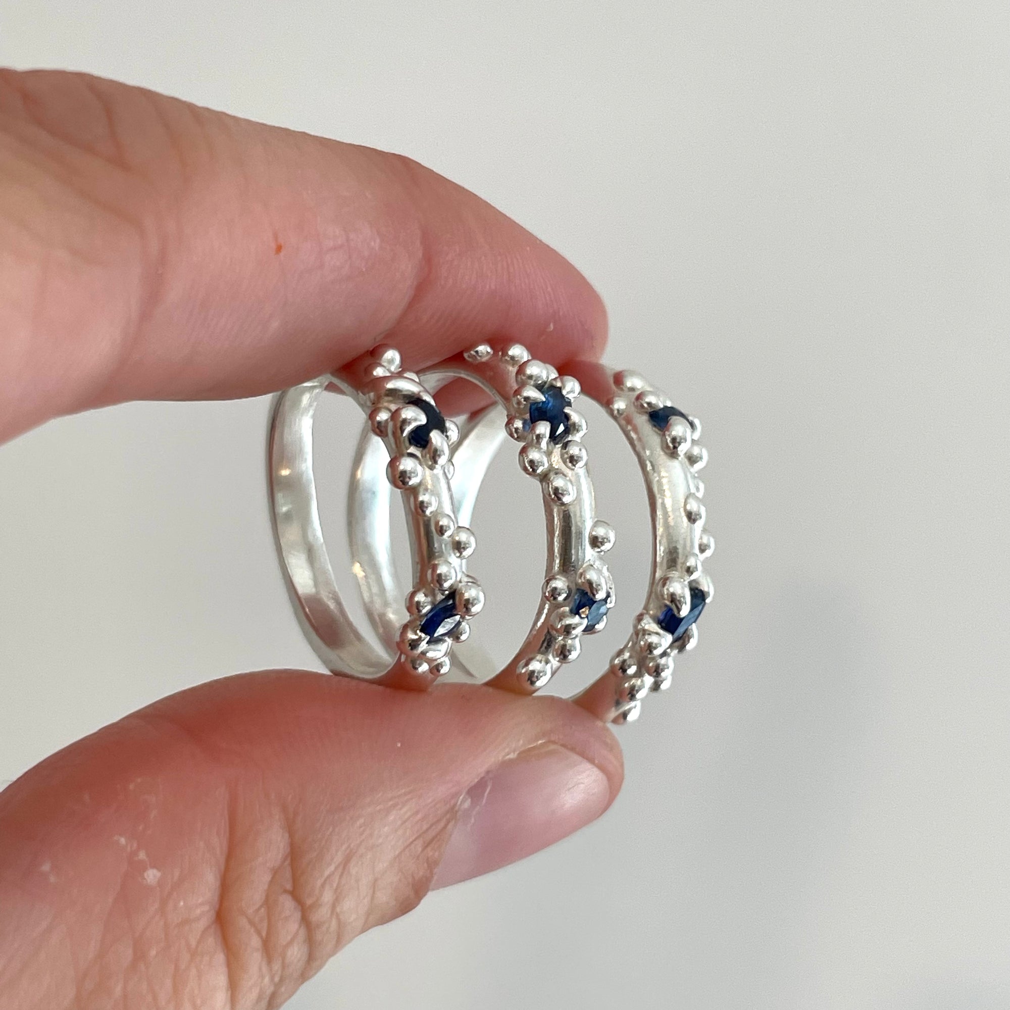 Sapphire Froth Ring, Silver