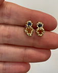 Sapphire Duo Stud, 14k