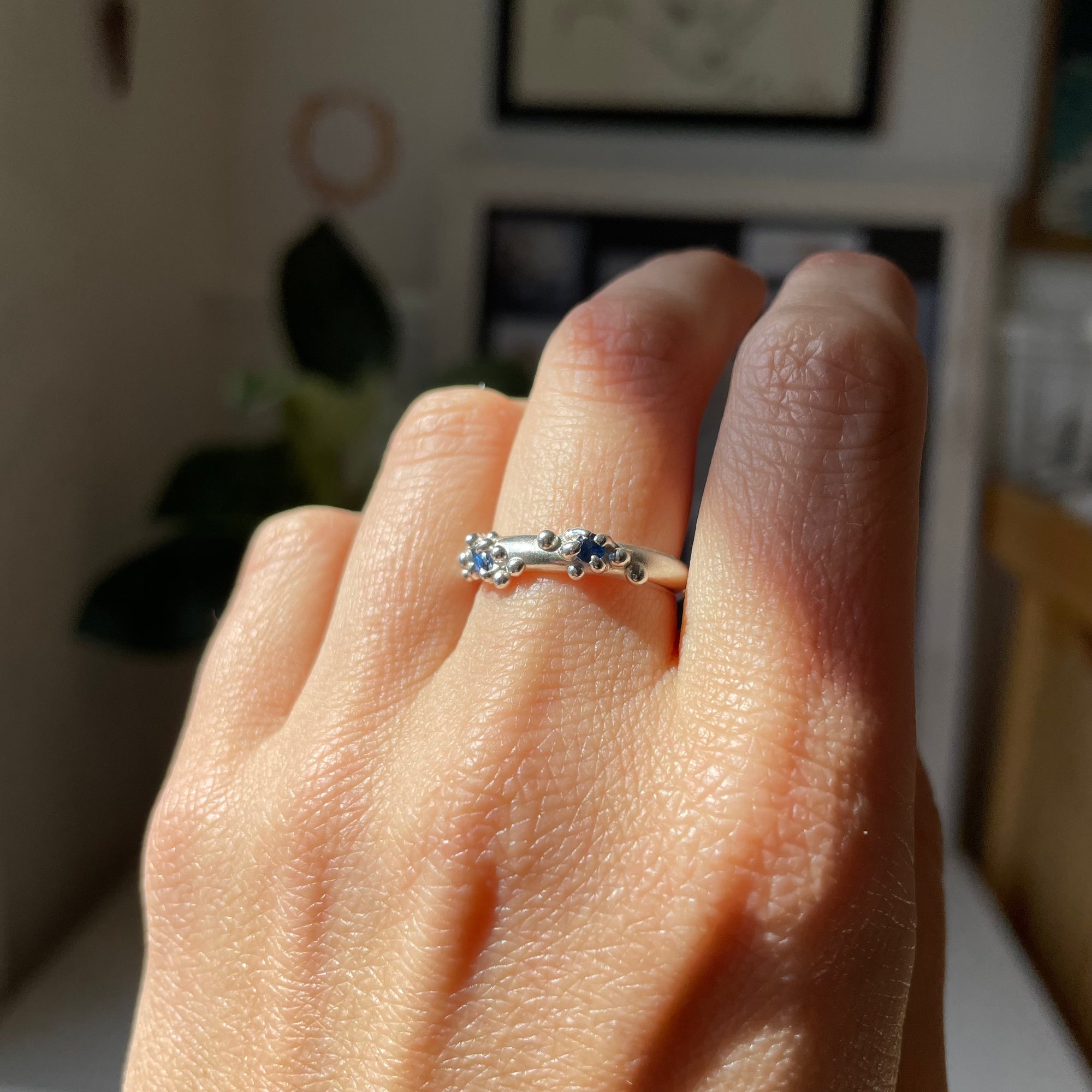 Sapphire Froth Ring, Silver