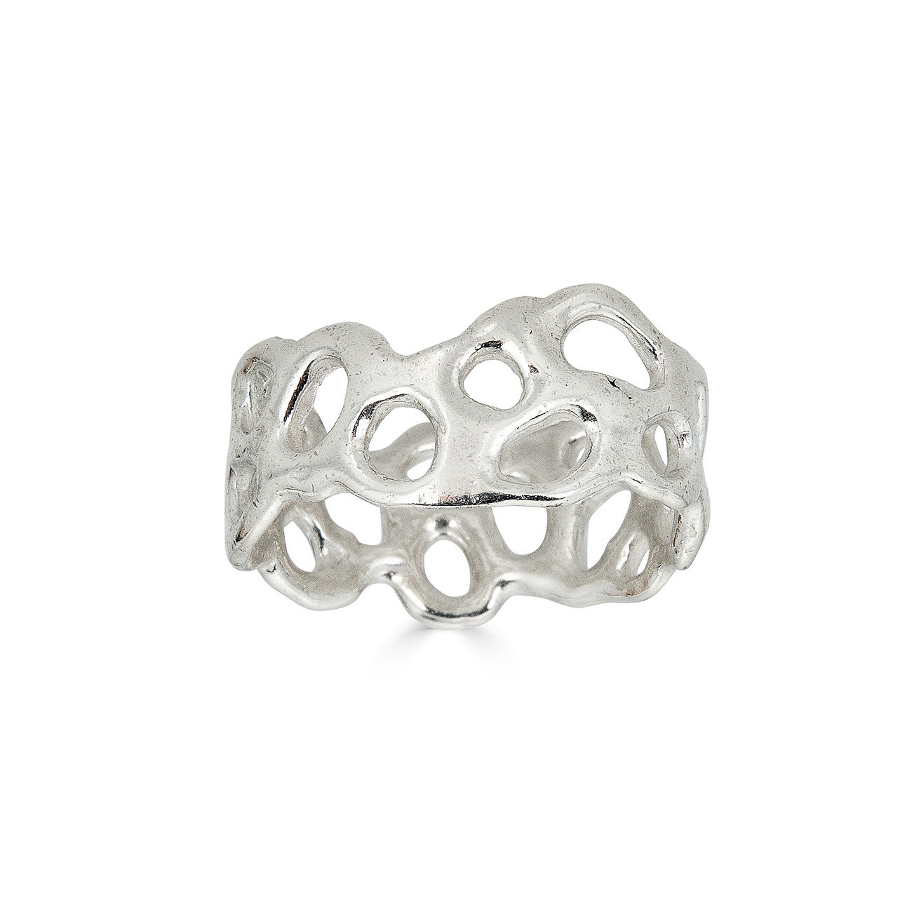 Morel mushroom silver ring