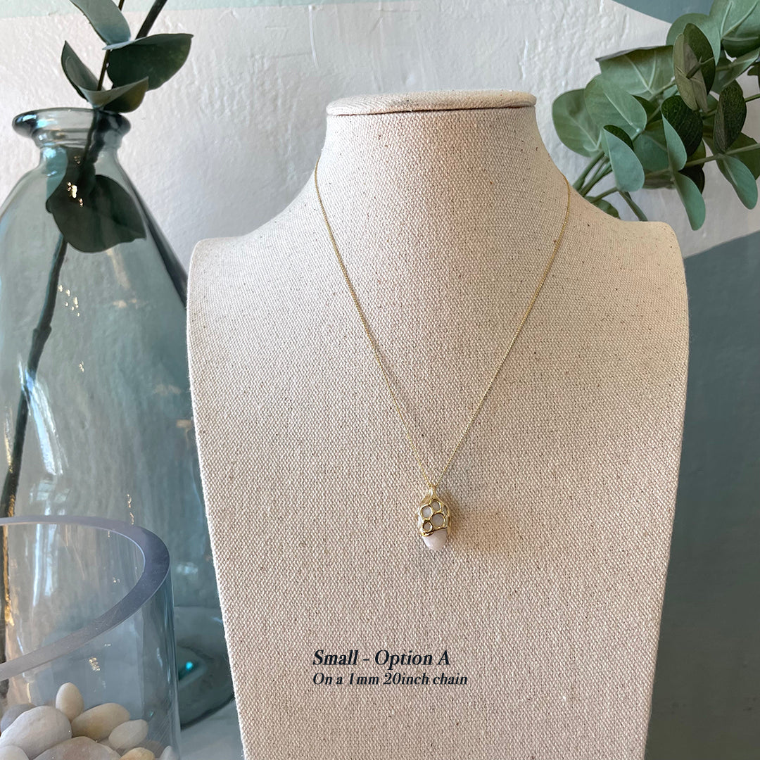 Nantucket Beach Stone Necklace, 14k