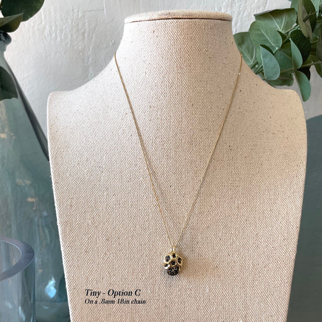 Nantucket Beach Stone Necklace, 14k