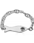 Molten Fish I.D. Bracelet, Silver