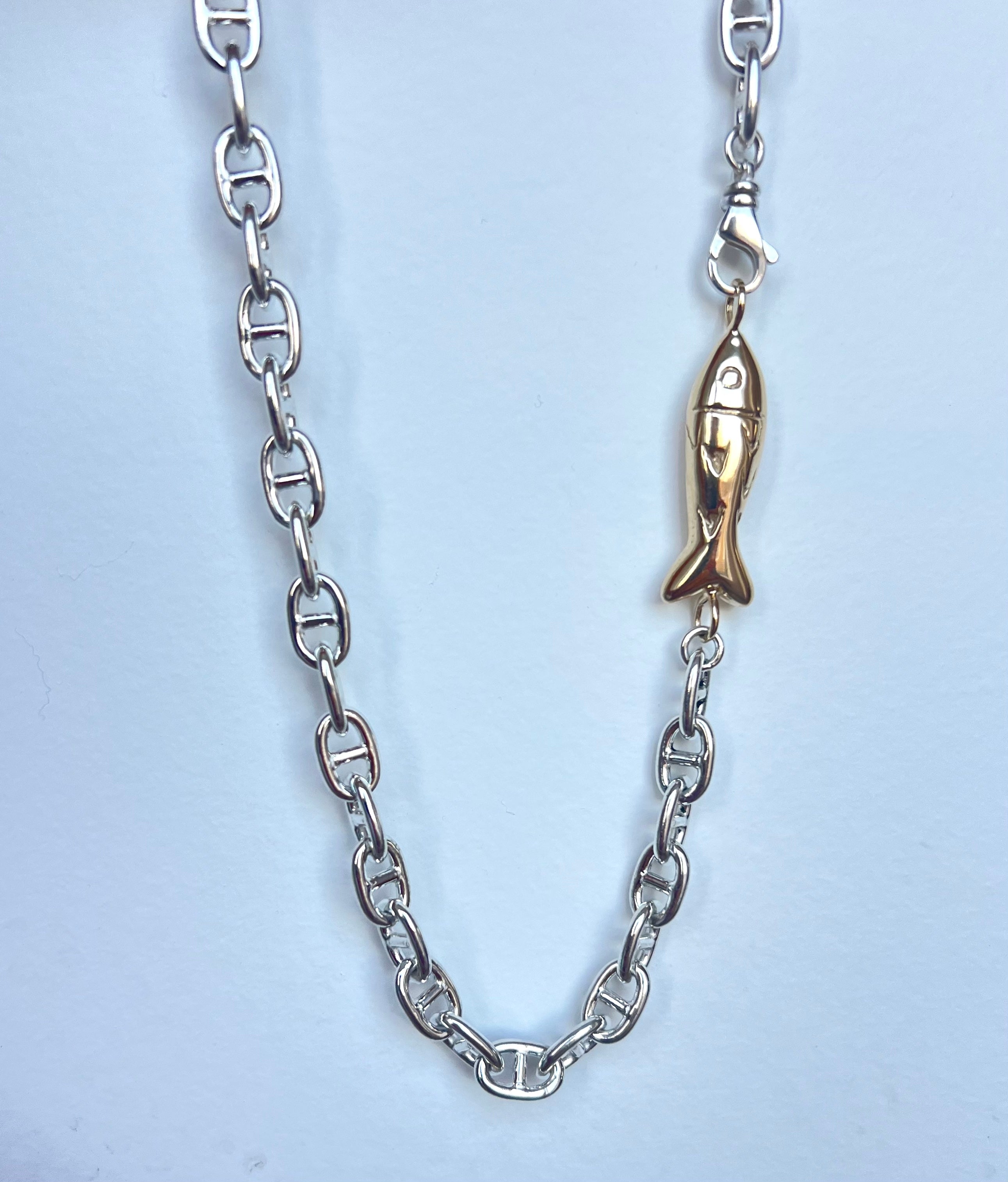 Fish Link Chain Fish Link Mariner Necklace, Brass – IcarusandCo
