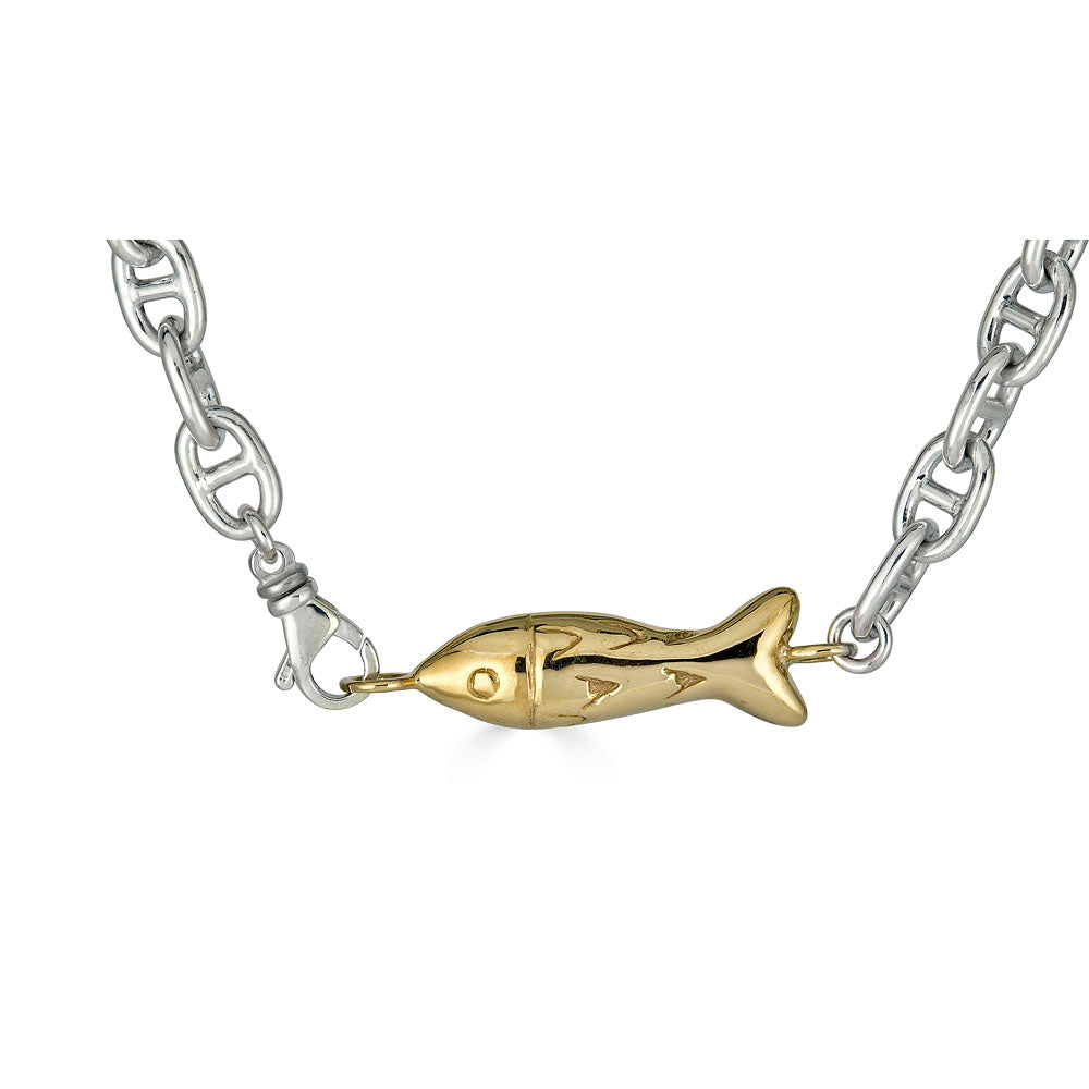 Fish Link Chain Fish Link Mariner Necklace, Brass – IcarusandCo