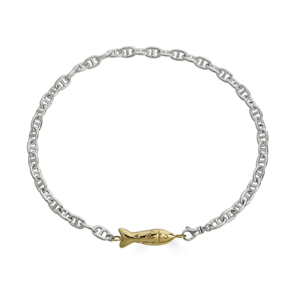 Fish Link Chain Fish Link Mariner Necklace, Brass – IcarusandCo