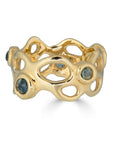 Morel Ring with Sapphires, 14k