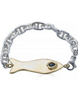 Molten Fish I.D. Bracelet, Brass
