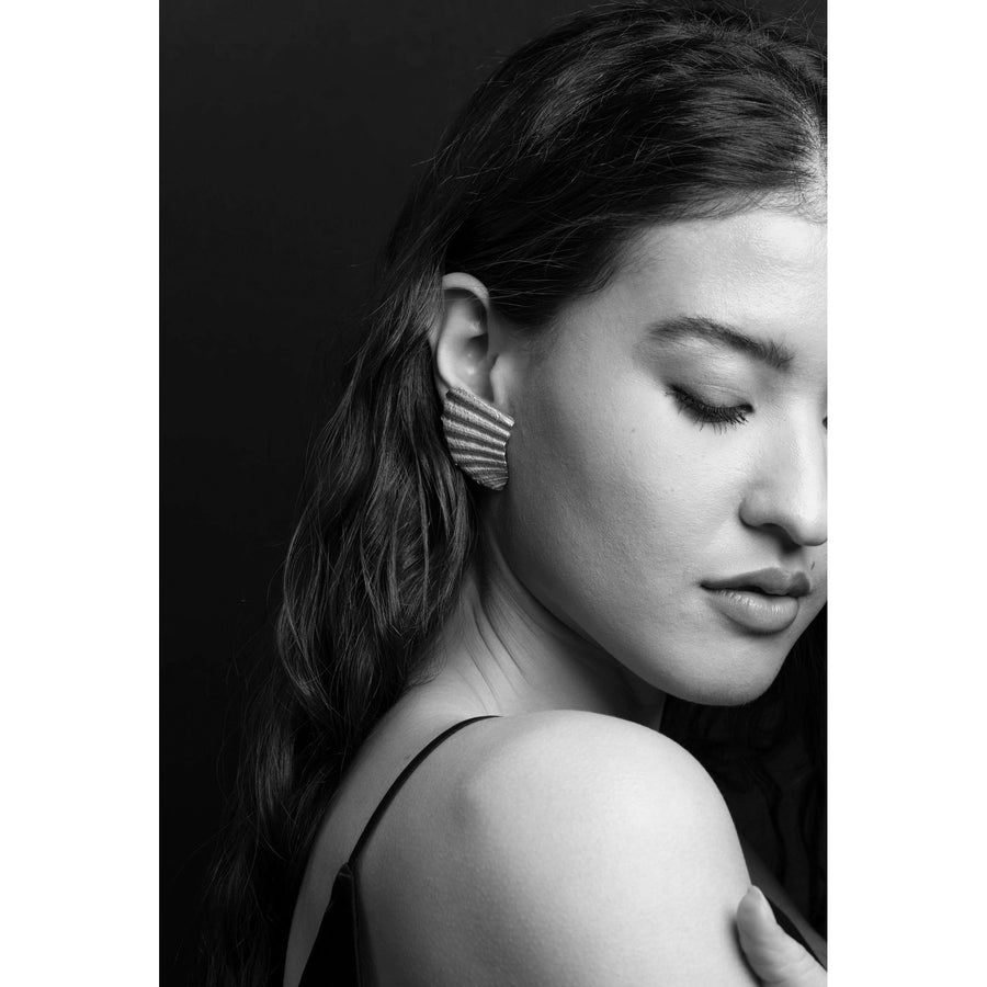 Sea Shard Large Earrings, Silver