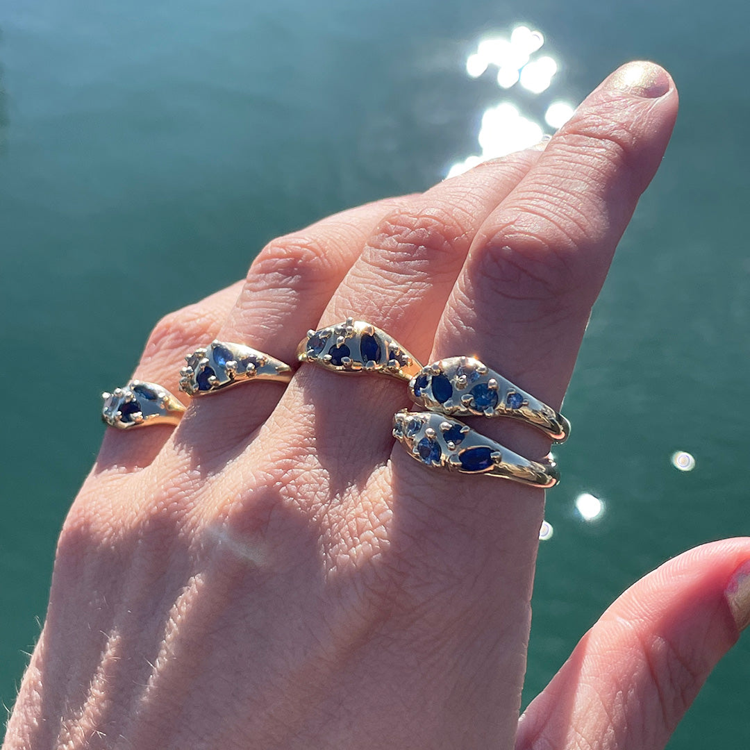 Azure Tide Ring, 14k