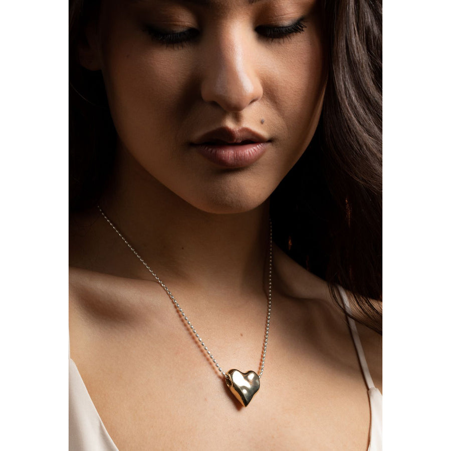 Small Love Necklace, Brass