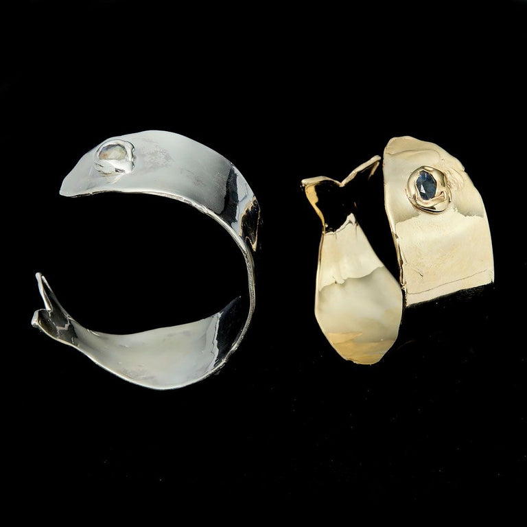 Molten Fish Cuff with Sapphire Eye – IcarusandCo
