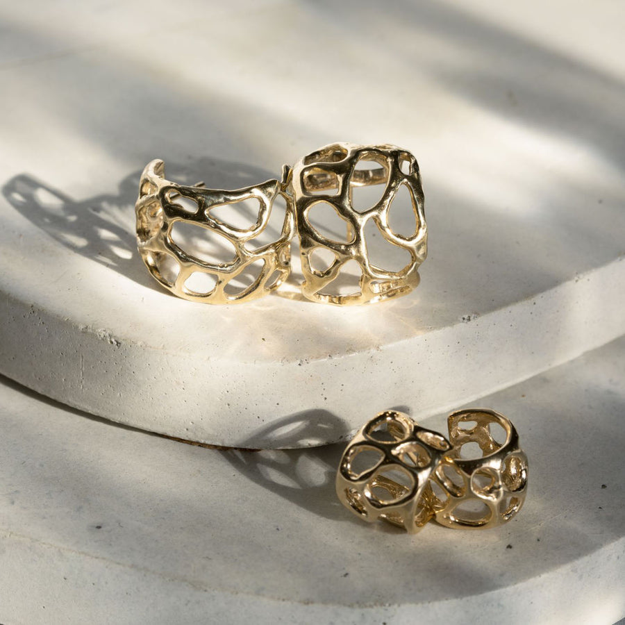 Morel Mini Hoops, 14k
