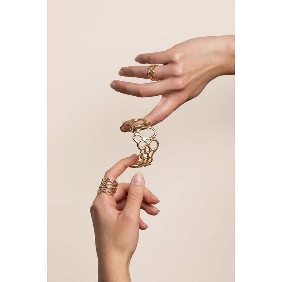 Morel Wide Cuff, Brass